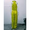 Women's Waist Tie Sleeveless Casual Fashion Printed Jumpsuit