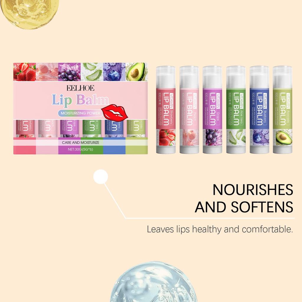 EELHOE Gentle Moisturizing Lip Balm Set for Soft, Healthy Lips