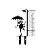 Rustproof Metal Frog Rain Gauge Stake Removable Garden Stake Rain Water Collector  Bird Watching