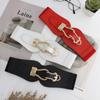 Women Wide Belt Elastic Vintage Buckle Leather Wide Buckle Women's Belt Waist Seal Belt Dress Waistband