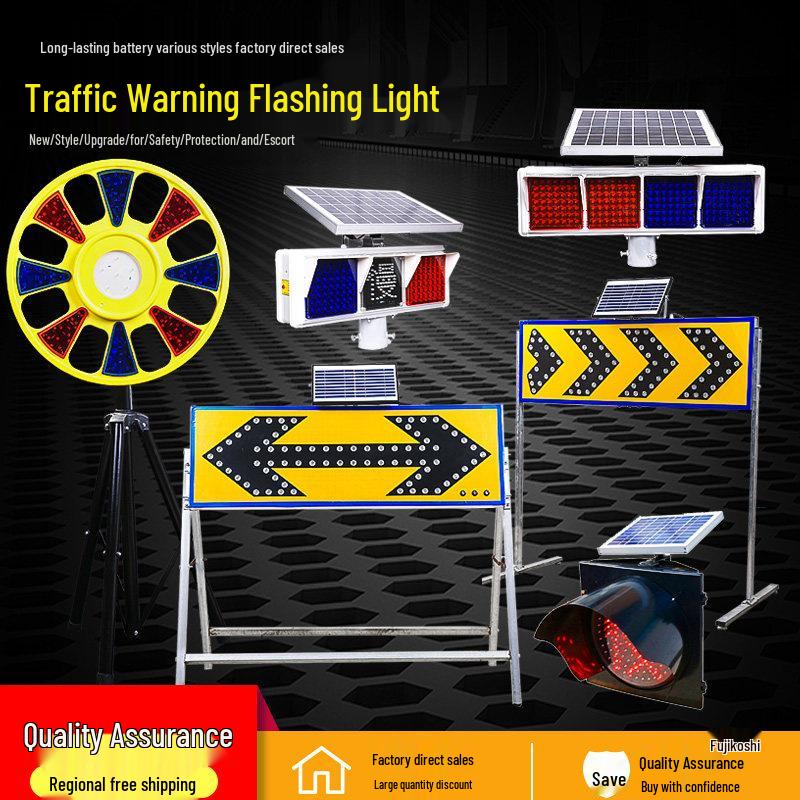 Double-Sided Solar LED Traffic Warning Strobe Light for Construction Sites