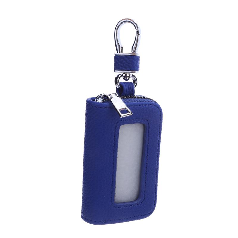 Visual Mirror Window Car Key Protector Bag Leather Key Holder Mini Auto Key Pocket Case Retro Keyring Wallet Zipper Bag