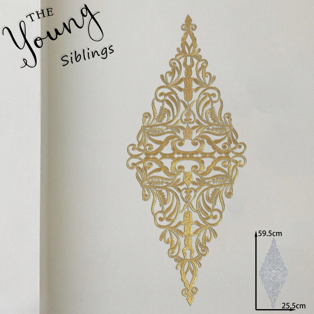 Honeysuckle Pattern Embroidery Cloth Sticker Hot Stamping Dress Drama Performance Costume Fabric Decal Diy Handmade Clothing Accessories