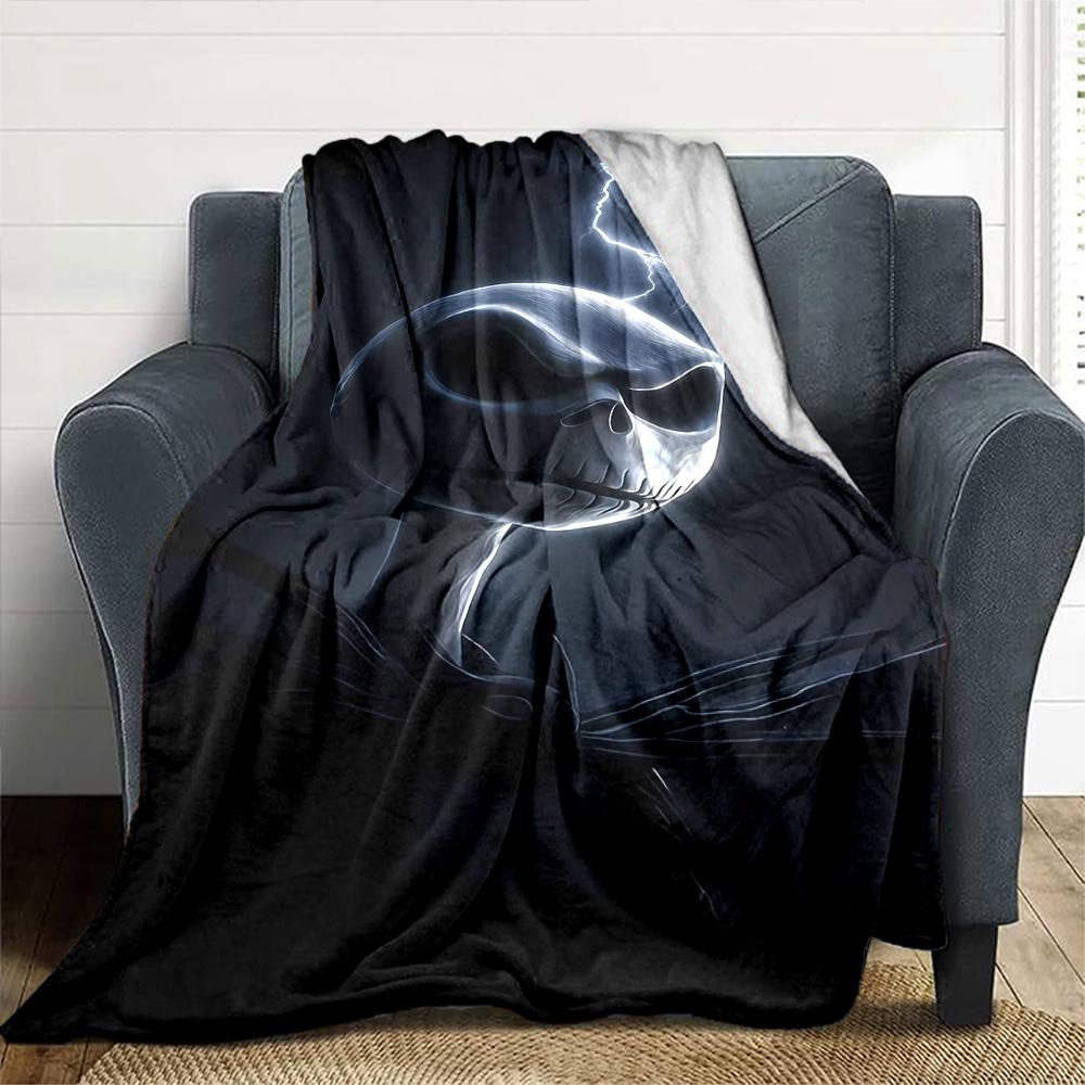 Jack Skellington Blanket Soft Warm Cozy Suitable for Chair Couch Sofa for All Seasons Digital Print Best Holiday Gift for Friends Family