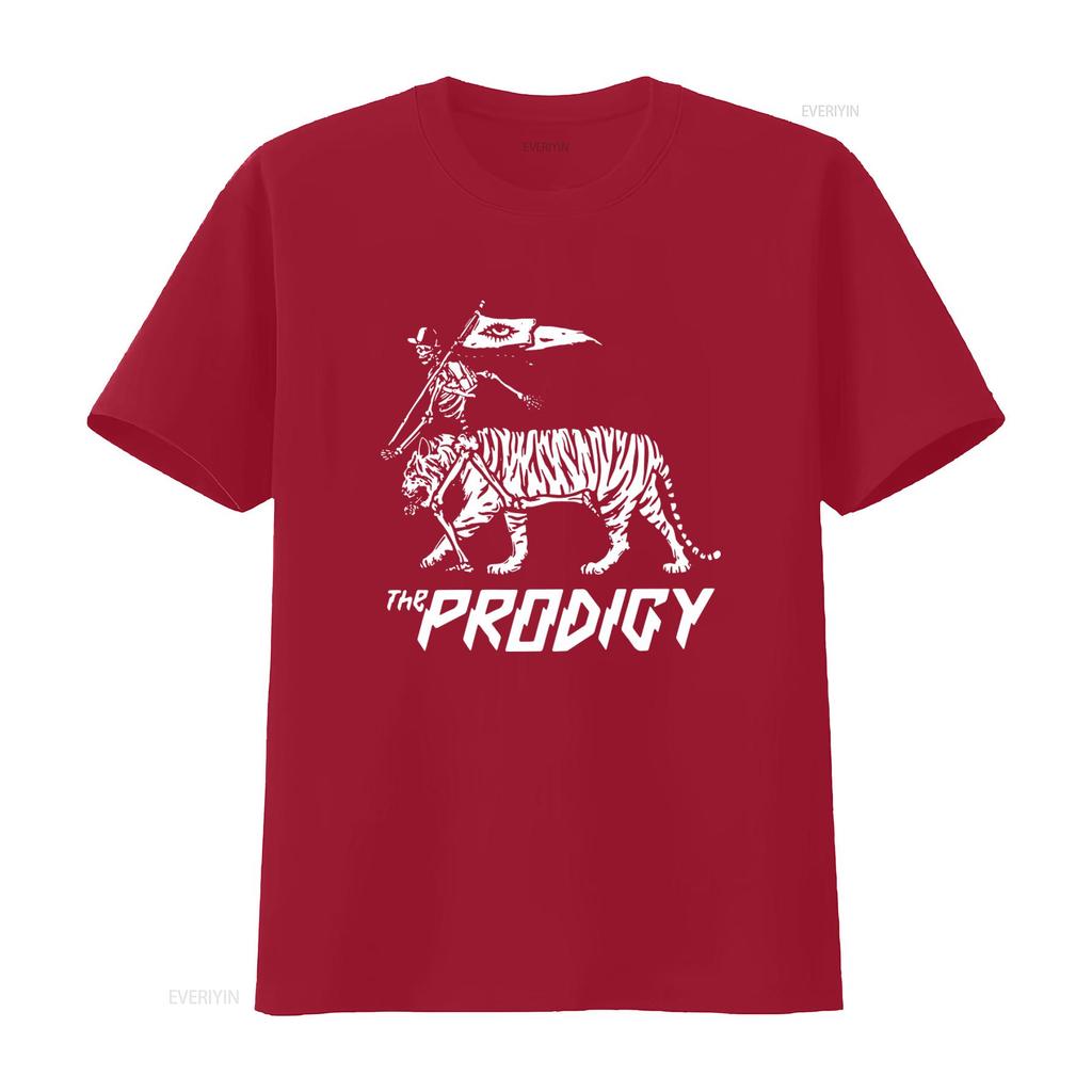 Vintage The Prodigy Band Fan Cotton Black T Shirt All Sizes Skeleton Riding Tiger Design vintage Washed Slightly