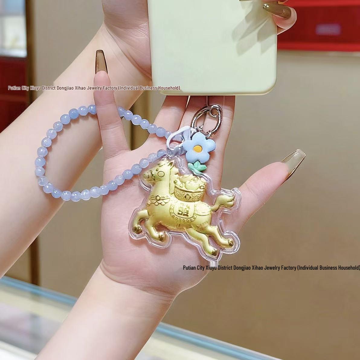 Брелок Принцесса Пегас из чистого золота 999 пробы, подвеска для сумки Including Gold