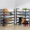 Simple Multiple LayersShoe Rack Multi-purpose Storage Cabinet Black Shoe Rack Shelf Save Space Living Room Shoe Storage Rack