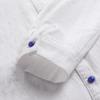 2024 Spring/Summer Women's Cotton Linen Print Shirt with Stand Collar and Colored Buttons