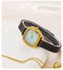 Sleek Black Gold Small Square Quartz Watch, Versatile Steel Band, Waterproof Casual Design