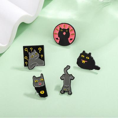 Zeichentrick-Katzen-Serie: Denkende, Überraschte und Schreiende Katzen Broschen