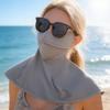 Sun Protection Guard Lightweight Quick-Dry Fabric Solid Color Ice Silk Face Guard Shawl Design Semi-covered Face Neck Sun
