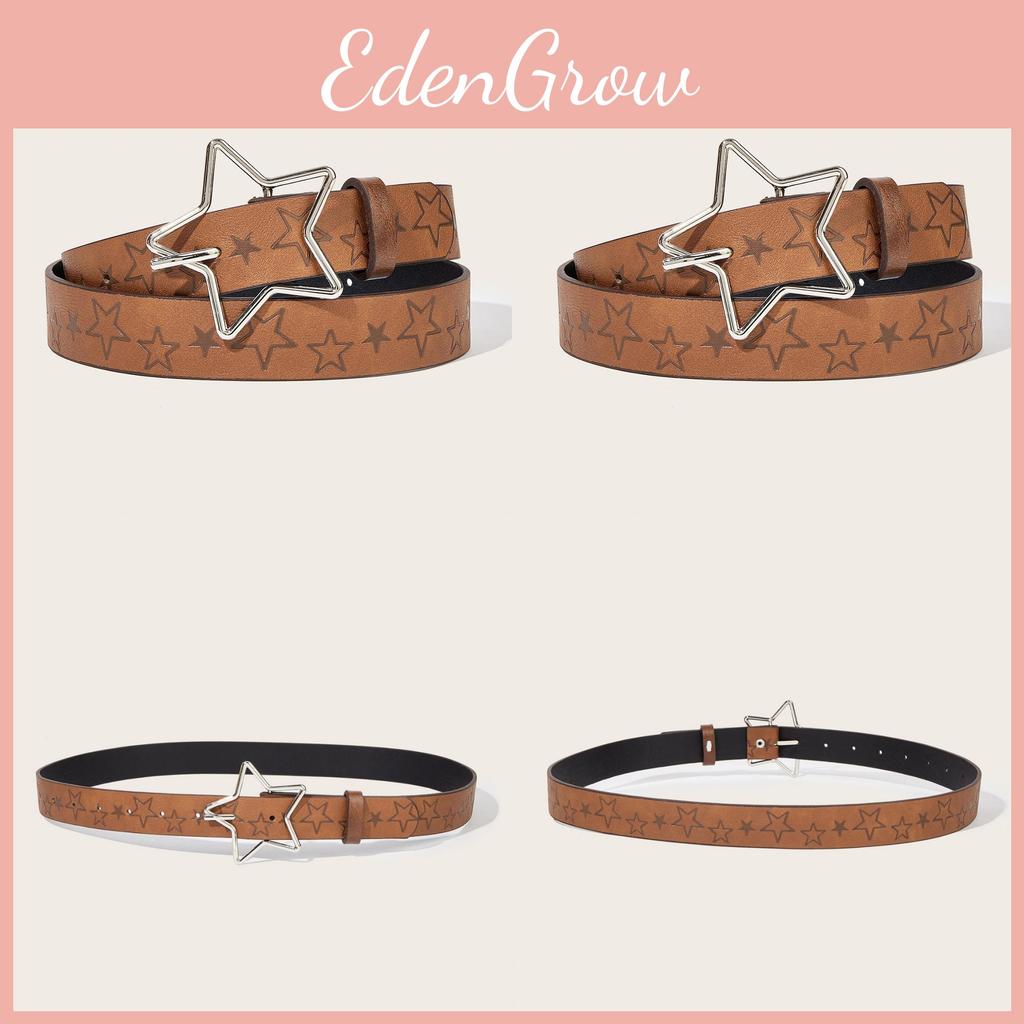 Vintage Leather Belt For Women With Starry Compass Design For Casual Wear