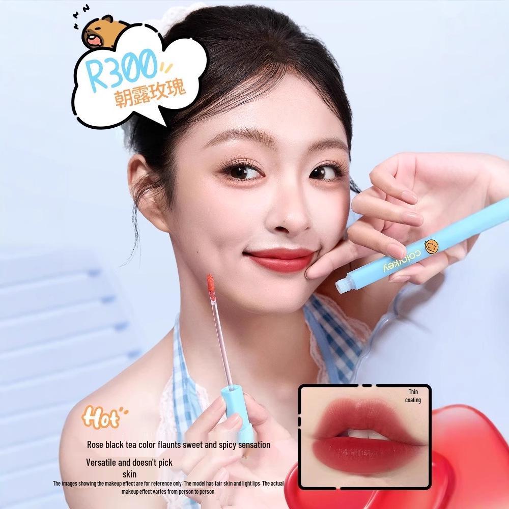 Colorkey Water Mist Lip Glaze: Qixi Capybara Non-Transfer Lipstick for Women
