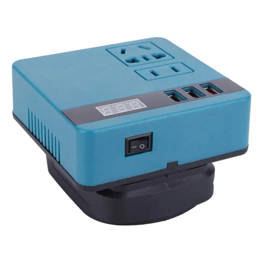 1 Stück 18V 20V auf 220V Batterie-Wechselrichter Multifunktional 120W Intelligenter Transformator Doppelstecker Haushalt Außenbereich Arbeitswechselrichter