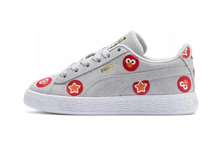 PUMA Suede 50 Suede Badge Ps Casual Lightweight Balance Low top Kids Skateboarding Shoes Gray 370342-02 32.5