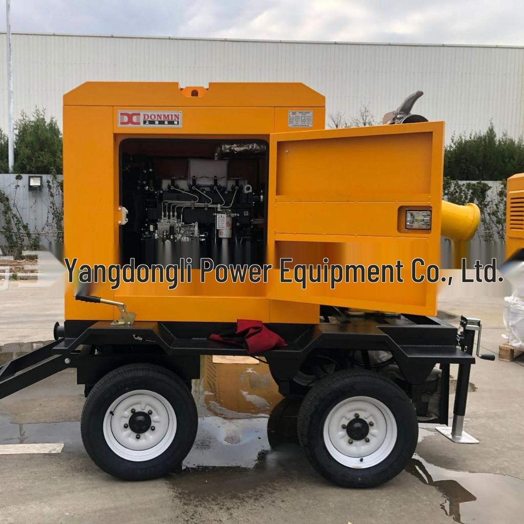Mobile High-Head Diesel Flood Pump, 500-2000 Cubic Meters, Self-Priming, No Clog, Large Flow.