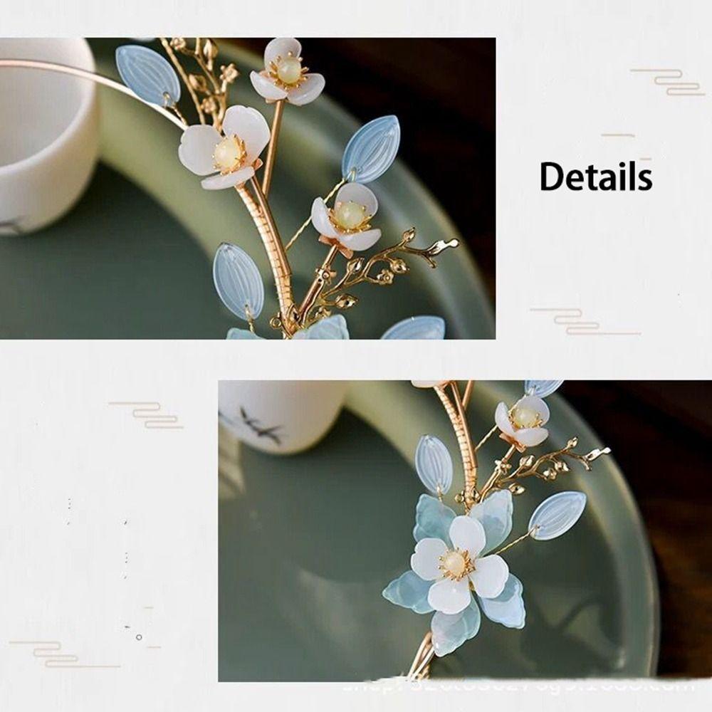 Bride Headpiece Flower Headband Ancient Style Hairpin Chinese Style Headwear Hanfu Hair Crown