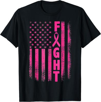 Fight Breast Survivor American Flag Treatment Gift Unisex T-Shirt