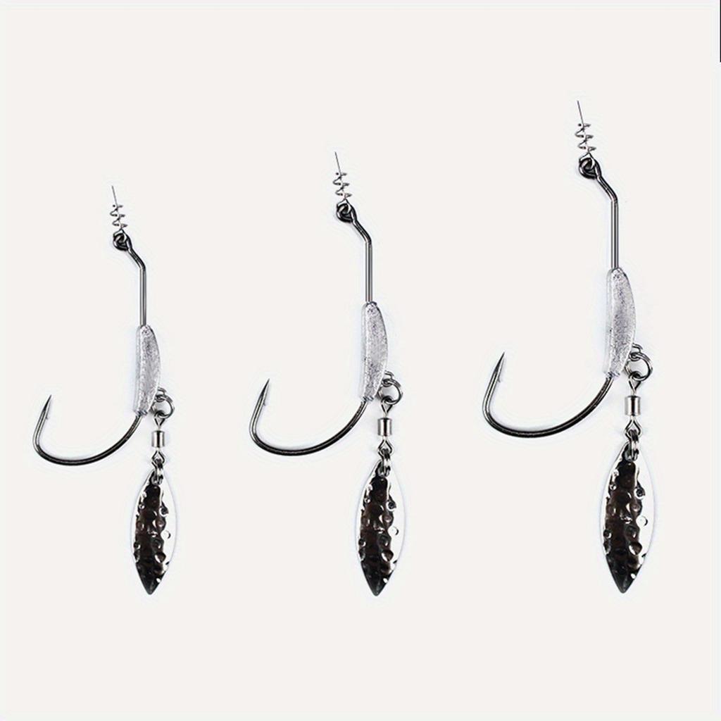 3pcs 4.5g,5.5g,7.2g Barbed Fishing Hooks with Lock Needle Lead Single Hook Crank Hook Fishing Tackle