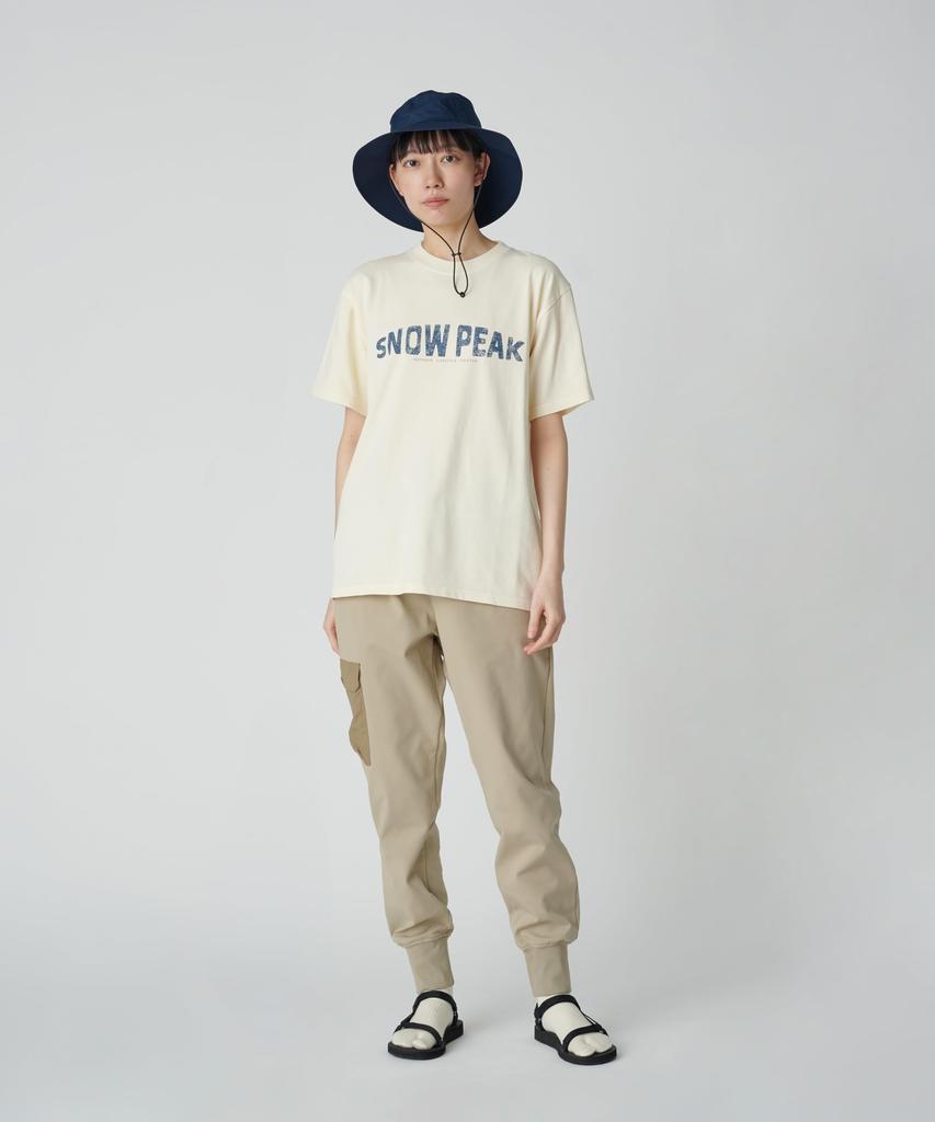 Snow Peak Recycled Cotton Dyed SP Size L IVORY Festival Camping Outdoor T-Shirt TS-25SU201