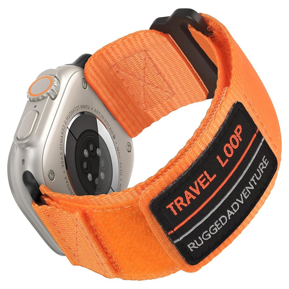 

Nylon Strap for Apple watch Ultra Band 49mm 45mm 44mm 42mm Rugged Nylon Sport loop bracelet correa iWatch series 9 8 7 6 5 4 SE 42 44 45 49 mm ML оранжевый