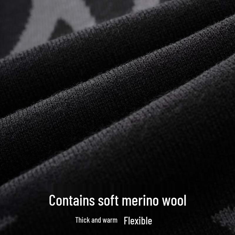 SEPTWOLVES Men's Crew Neck Wool Blend Sweater