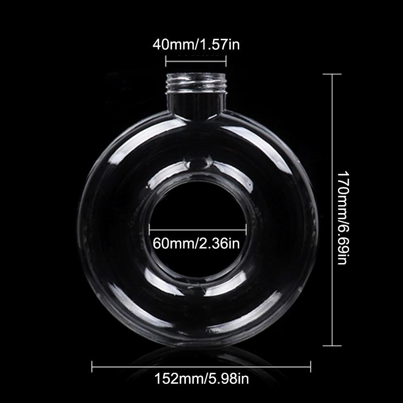 500ML Søt Smultringformet Drikkeflaske for Barn - Lekkasjesikker Fallbestandig Gjennomsiktig Sportsreisekopp for Barn eller Kvinner