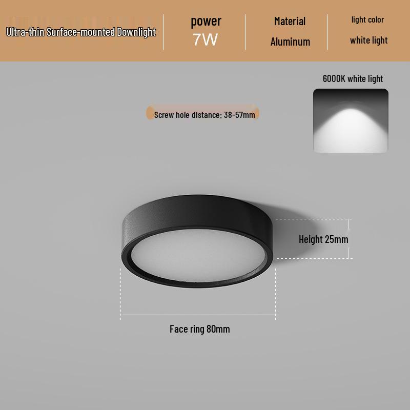 Ultradünne LED Aufbau Deckenleuchte Rund für Gänge, Flure, Eingangsbereiche - Stanzfreie Installation