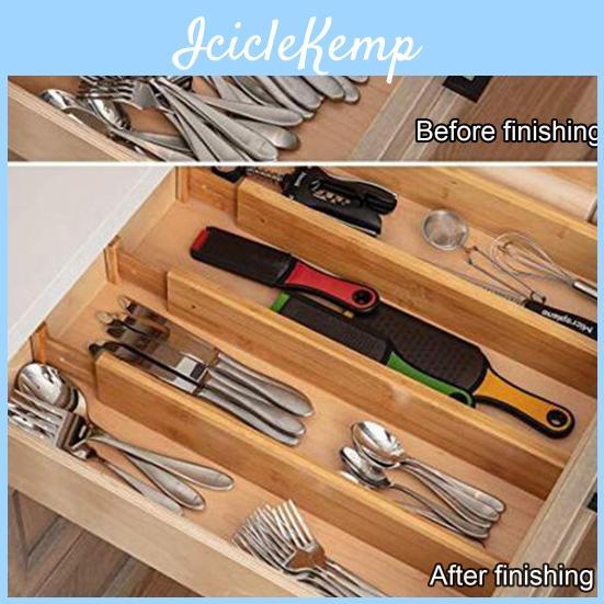 Adjustable Drawer Dividers Expandable Bamboo Organizer Household Bedroom Tools