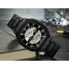 TEVISE Automatic Mechanical Watches for Men Stainless Steel Waterproof Skeleton Watch Square Dial Luminous Fashion Business Wristwatch