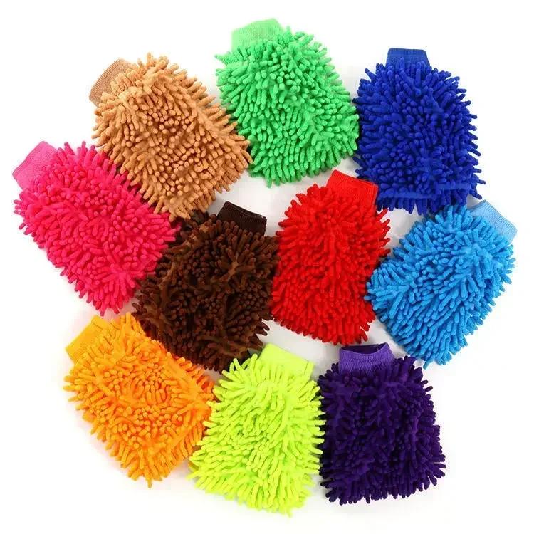Car Wash Gloves Chenille Coral Fleece Gloves Washing Wiper Car Cleaning Towel Auto Dust Washer Mitt Car Cleaning Accessories