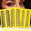 10 Pairs Of Oblique Flying Fox Eyes Large-Capacity Mixed False Eyelashes Natural Thick Simulated Eyelashes