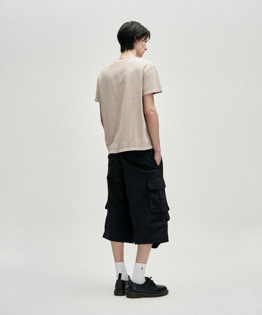 NOT4NERD Knee Tuck Parachute Cargo Bermuda Shorts - Black