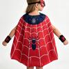 Spider-Man Children Cape Mask Set Halloween Cosplay Super Hero Costume Unisex Kids Performance Outfit Red Black Spiderman Costume Accessory