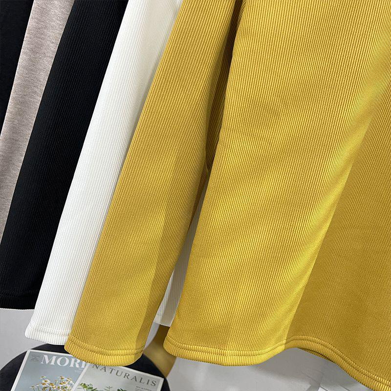 2024 Korean Style Warm Long-Sleeve Turtleneck Plus Velvet Women’s Base Layer Top