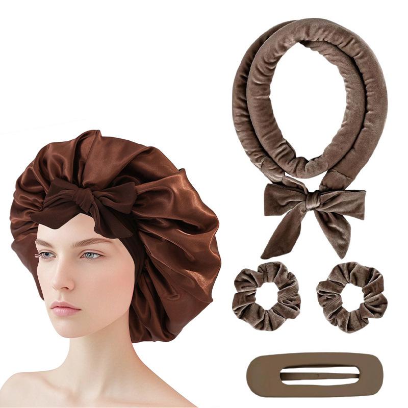 Heatless curling iron hair tie streamer coiler hairdressing big wave sleep gift box set
