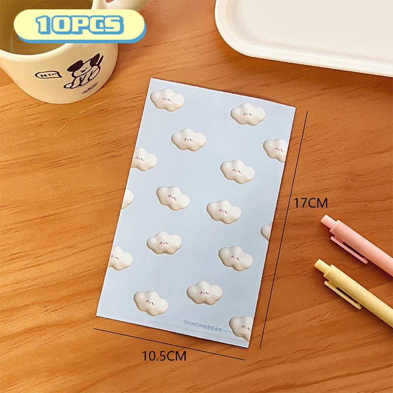 10Pcs Cute Cartoon Design Gift Paper Bag Kawaii Color Girl Paper Bag Snack Bag