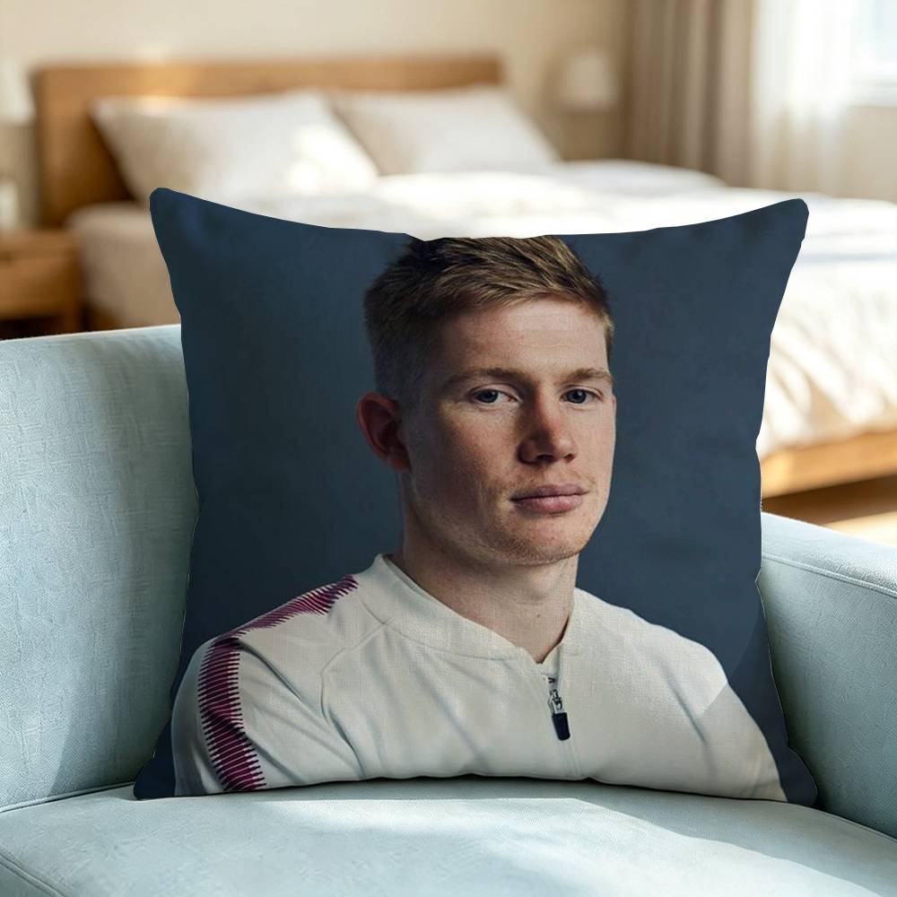 Kevin De Bruyne Football Star-S Square Double-Sided printed Pillow Case Bedroom Bedside Pillow Sofa Cushion Cover Gift