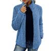 Autumn  Women Solid Fleece Jackets Casual Fashion Stand Collar Coat  Long Sleeve Zipper Outerwear  Clothes