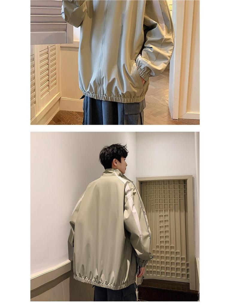 Herren Stehkragen Coach Jacke: 2025 Frühling/Herbst Trendige Jugendliche Freizeit-Sportjacke