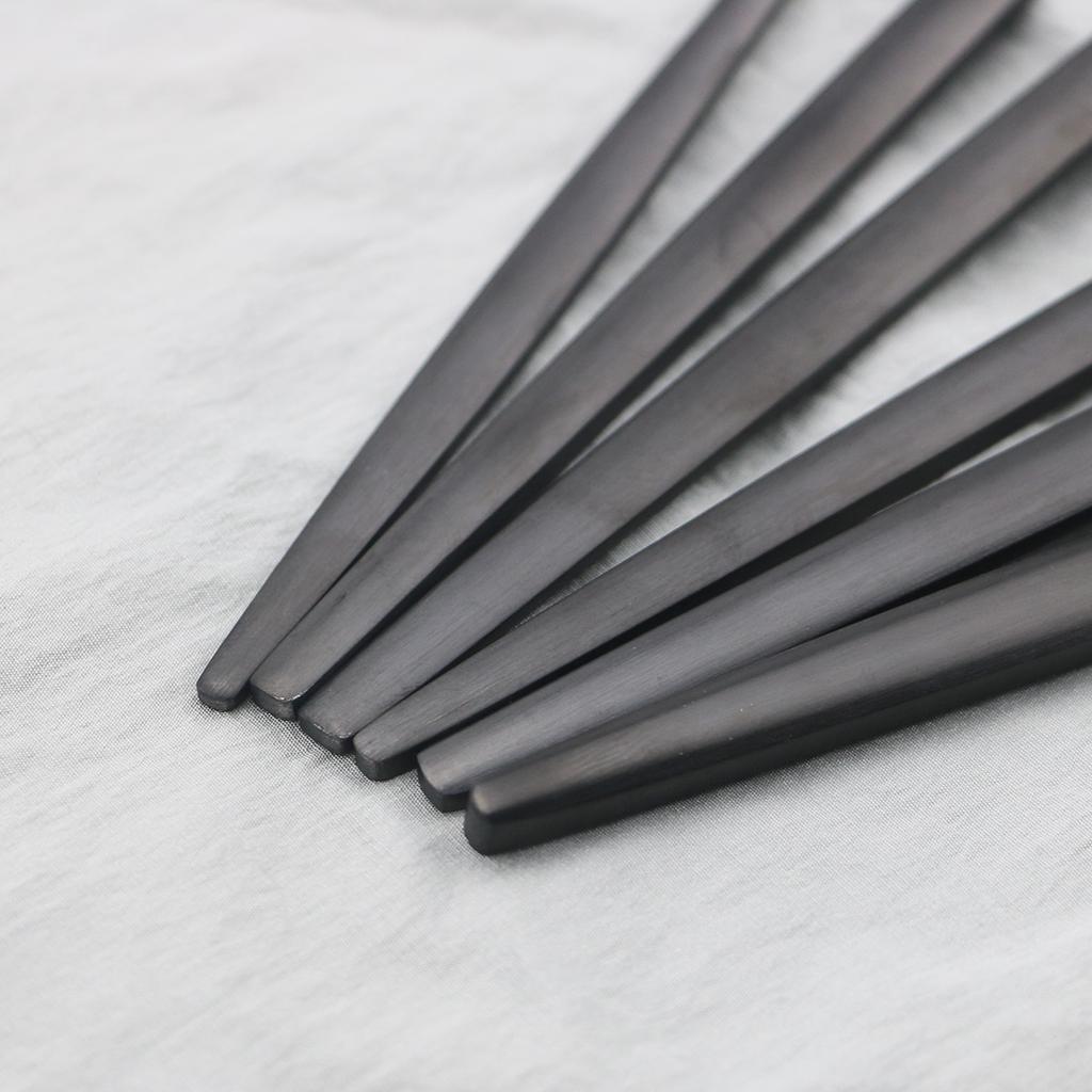 6Pcs/Set Black Cutlery Set Stainless Steel Dinnerware Spoons Set Coffee Dessert Spoon Dinner Tableware Set Kitchen Silverware Set