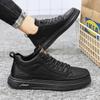 Spring Men's Shoes Breathable Non-slip Chef Shoes Men's Trend Versatile Black Leather Shoes Work Shoes Casual Board Shoes Skateboard