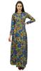 Bimba Womens Muslim Printed Jilbab Dress Designer Abaya With Pockets & Hijab