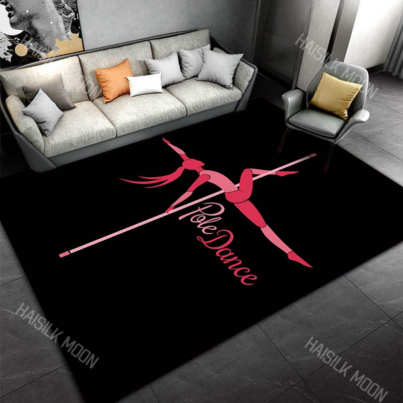 Pole Dance Art Print Cartoon Carpet Rug for Living Room Bedroom Sofa Home Decor Area Rug Non-slip Mat for Gifts