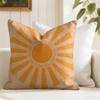 Federa per Cuscino Sun Retro Moderna Federa per Cuscino Estiva in Lino Federa per Cuscino in Tessuto Biologico Stampa Double Face Divano Decorazione per la Casa