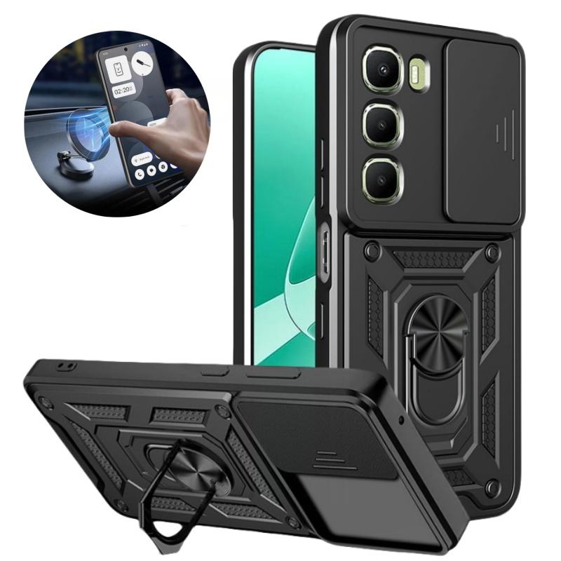Slide Lens Protect Armor Phone Case For infinix Hot 60 Pro 4G Hot60 Pro+ Plus 60Pro 60i Cover Ring Magnetic Stand Holder Fundas