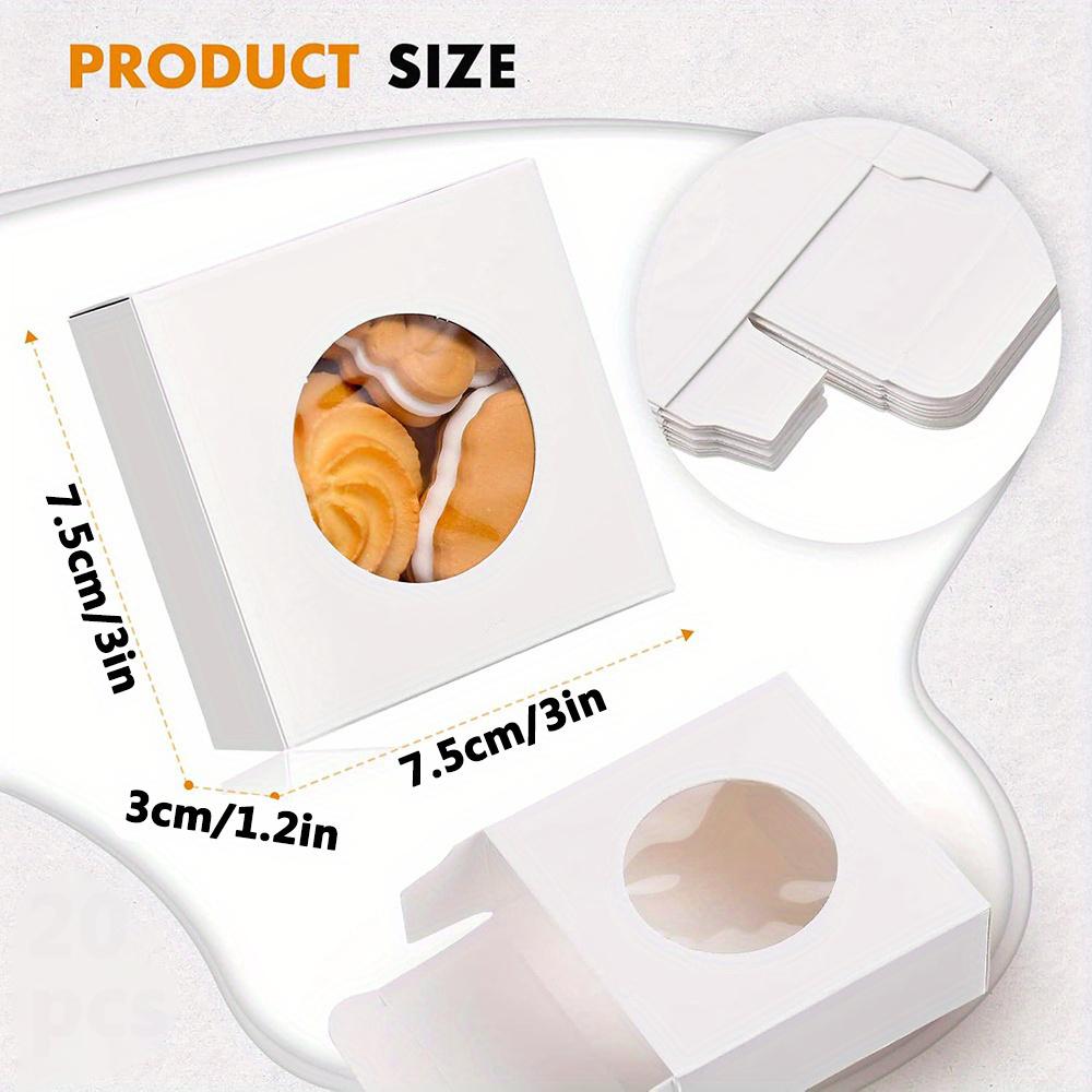 20pcs Gift Boxes with Clear Window Square Treat Boxes Foldable Boxes Kraft Paper Gift Packing Boxes for Weddings Parties Birthdays Jewelry Making