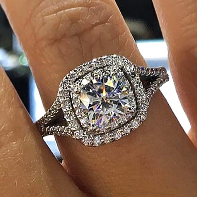 Luxury Lady's Finger Rings with Brilliant Crystal Good Quality Accessories for Wedding Ceremony Trendy Jewelry for Women