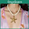Trendy Gold Starfish And Shell Necklace Alloy Jewelry For Women Perfect For Summer