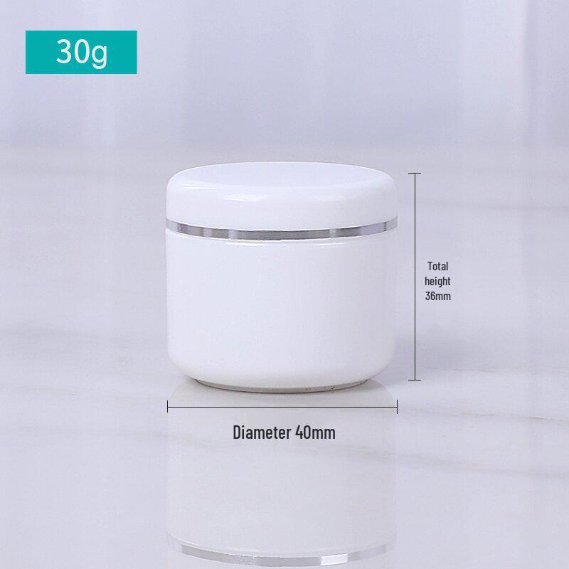 Auf Lager 20g Weiße Cremeschachtel mit Silberrand und Dichtung, 250g Kosmetik-Reiseglas